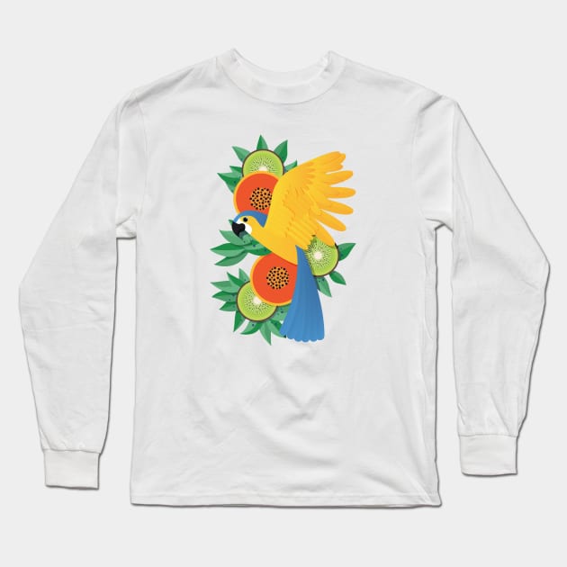 Tropical parrot Long Sleeve T-Shirt by jamesboast